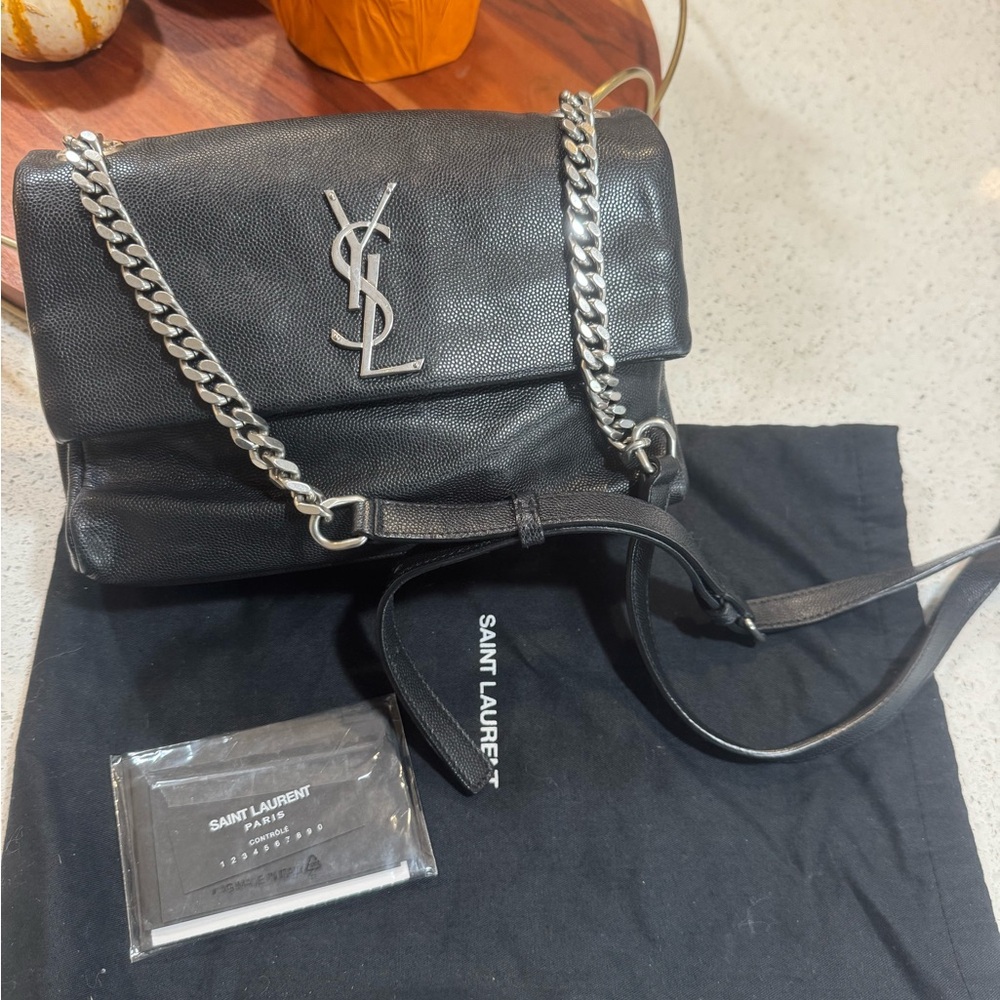 Saint Laurent YSL West Hollywood Bag – Black Pebbled Leather – Authentic - Picture 12 of 12